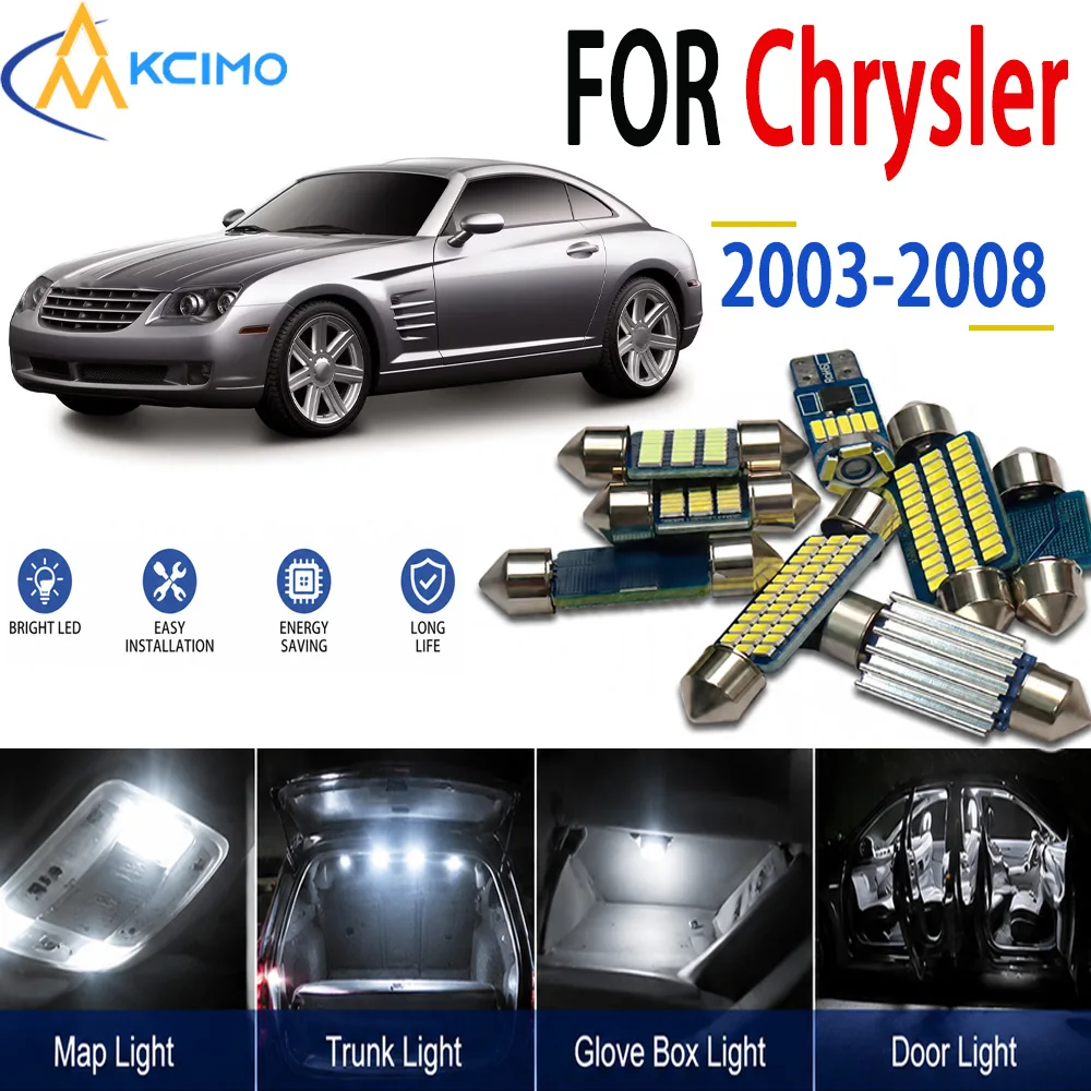 LED Interior Light Bulbs for Chrysler Crossfire 2003-2008 Canbus Error Free Plug And Play Auto Indoor Lighting Accessories