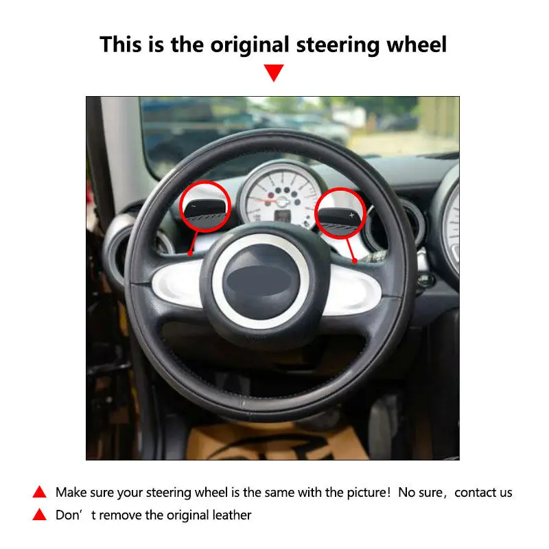 Car Accessories Interior Steering Wheel Suede Leather Cover For Mini Cooper Coupe Countryman Roadster Clubman Clubvan Trim