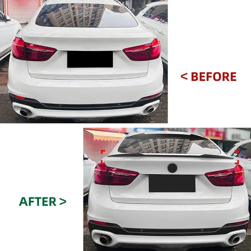 For BMW X6 F16 2014-2019 Tail Tailgate Splitter Spoilers Lip Rear Trunk Roof Lid Spoiler Wings 2022 2021 Tail Trunk