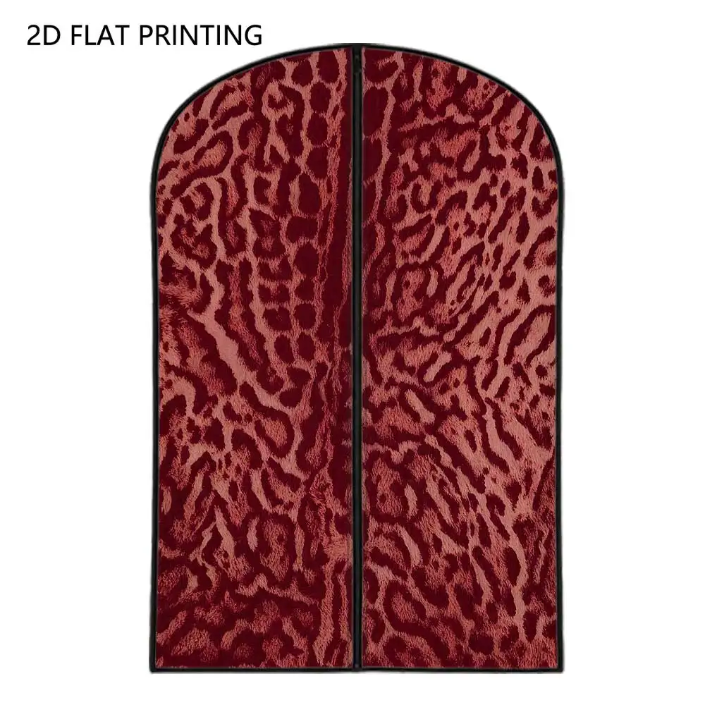 1pc Leopard Print Compressed Dust Cover Clothes Compression Hanging Storage Bag Household Wardrobe Organizer