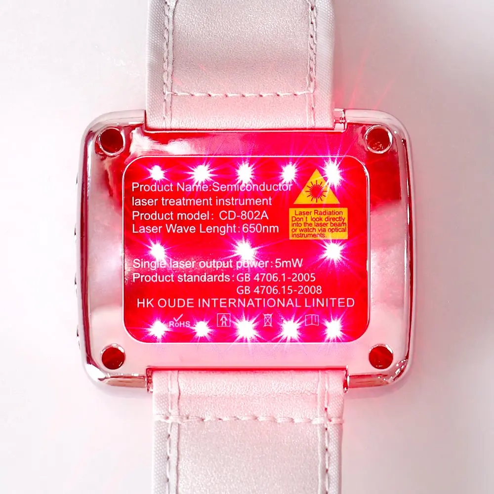 Low Level Wrist Watch Red Light Equipment 650nm LLLT Cold Hypertension Diabetes Cholesterol Relief Machine