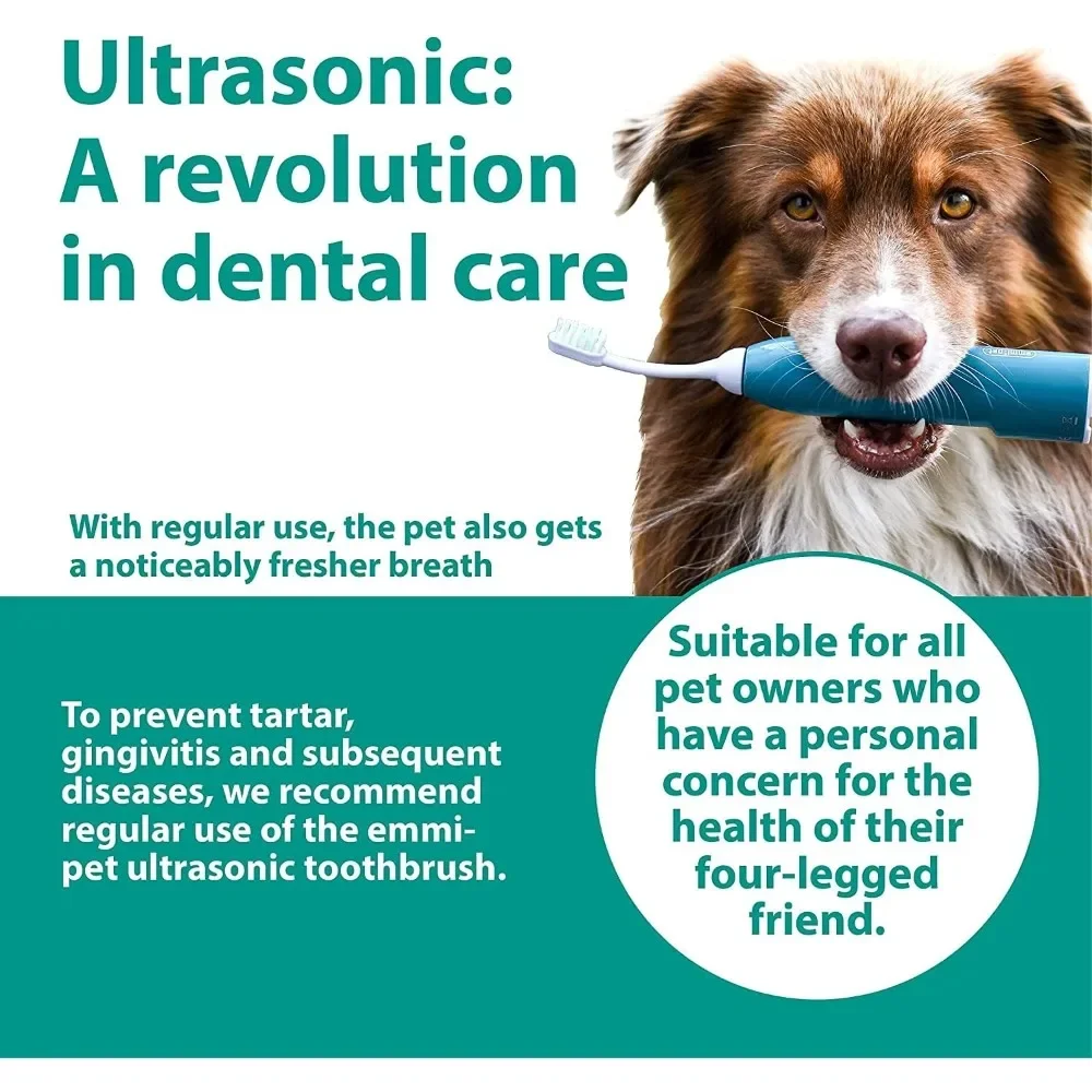 Oral & Skin Care Electric Toothbrush Set for Pets. Patented 100% Ultrasonic No Brushing Technology Deep-Cleans