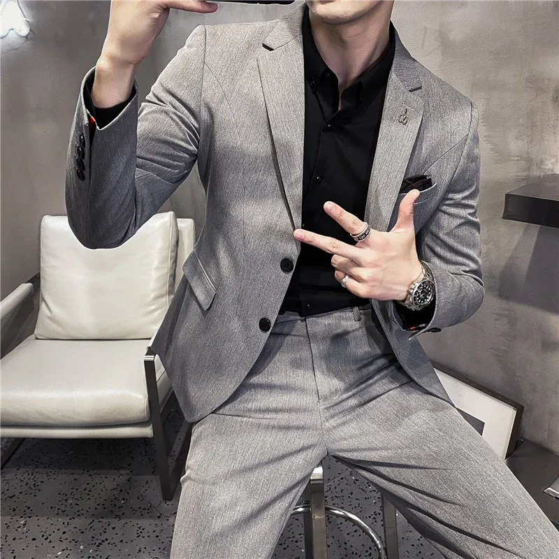 S-7XL Blazer Vest Pants New Boutique Fashion Solid Color Formal Casual Business Men\'s Suit Brand Groom Wedding Dress Party Suits