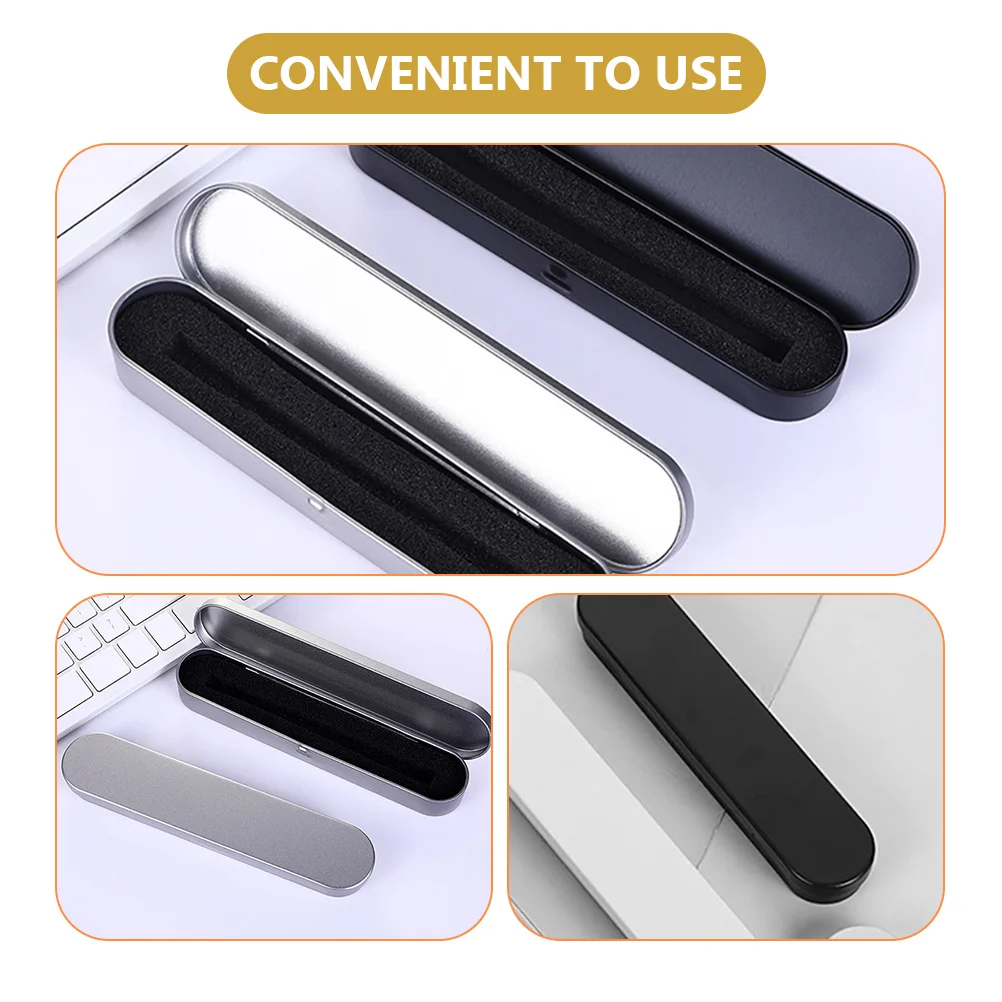 4Pcs Portable Pen Boxes Multi-function Pen Boxes Metal Pencil Cases Pen Storage Boxes Pen Containers Student School Supply