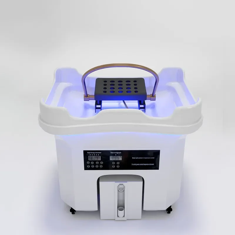 Portable Shampoo Bed with Water Circulation Fumigation Machine Movable Hair Treatment Center Head Care Instrument for