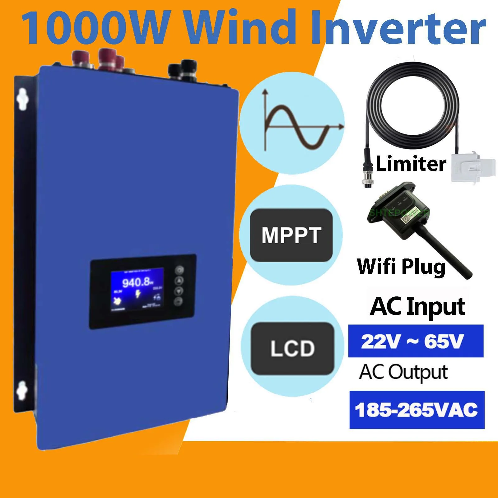 

1000W Wind Grid Tie Inverter AC Input 22-65V