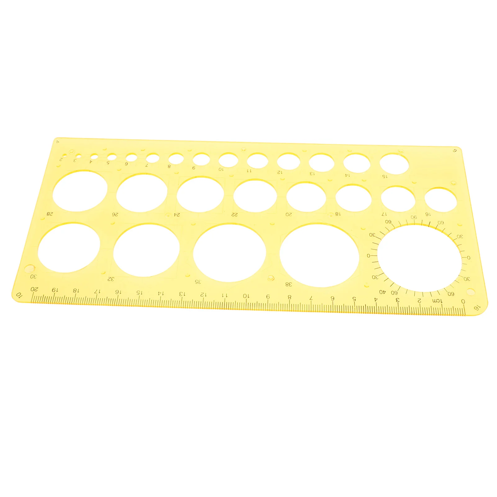 Circle Template Ruler For Drawing Measuring Scale Geometry Stencil Tool Drafting Aid Office School Supplies Yellow
