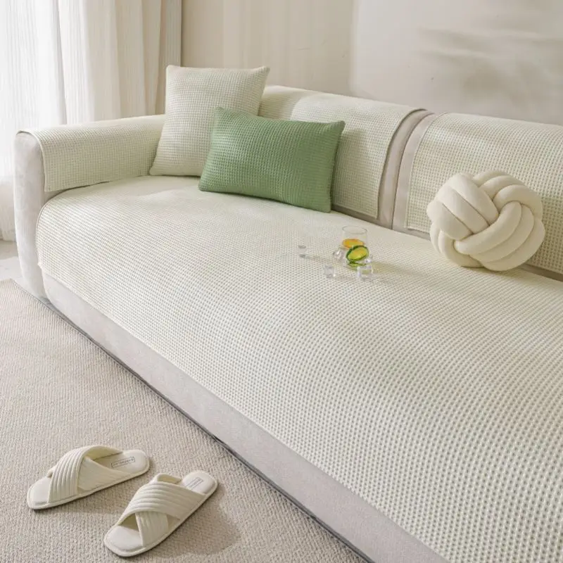 Summer Cooling Mat Machine Washable Cool Feeling Anti-Slip Sofa Cove Minimalist Sofa Towel Slipcover