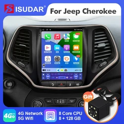 ISUDAR Car Android 14 Radio For Jeep Cherokee 5 KL 2014-2018 Multimedia Video GPS CarPlay Auto 2 din For Tesla Style Vertical