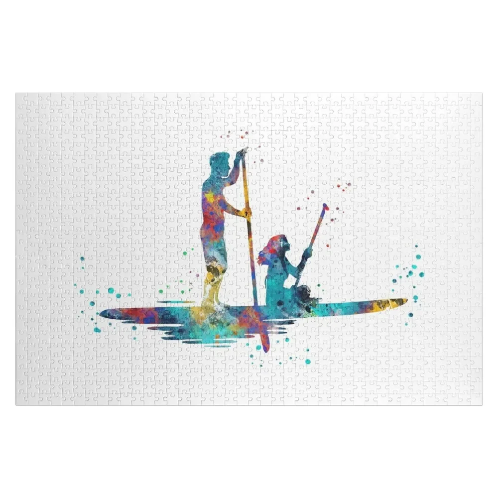 Paddle boarder couple Jigsaw Puzzle Personalize Wooden Adults Diorama Accessories Wood Photo Personalized Puzzle