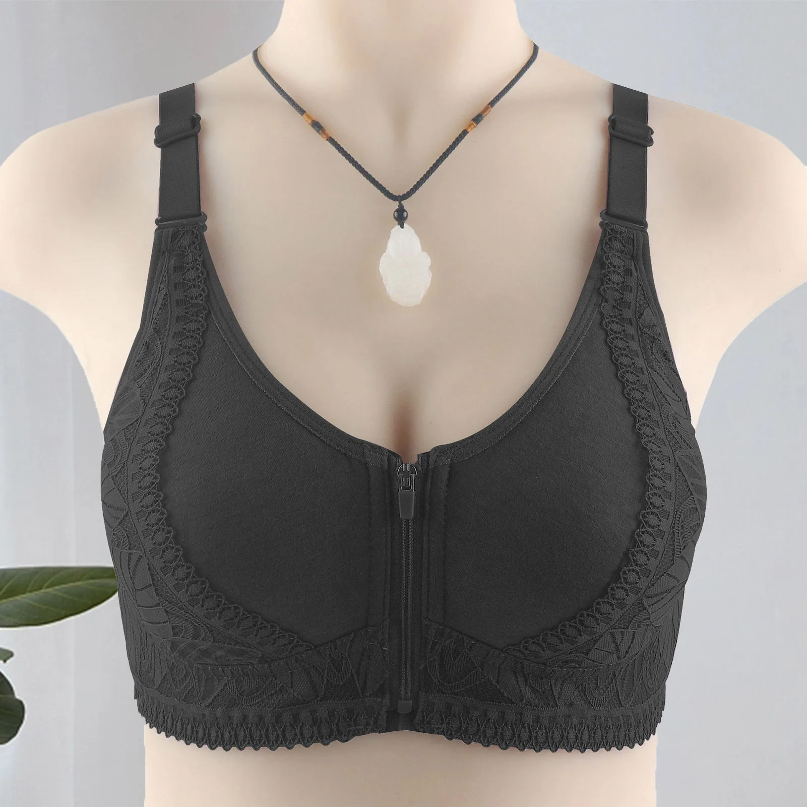 Front Closure Bras for Women Wire Free Front Button Design Plus Size Comfort Bra for Female Everyday Bra