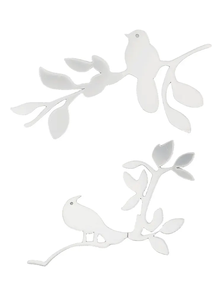 3D Bird Design Mirror Wall Decal Optimized for Acrylic Materials - Removable Sticker for Home Interior Decoration Projects