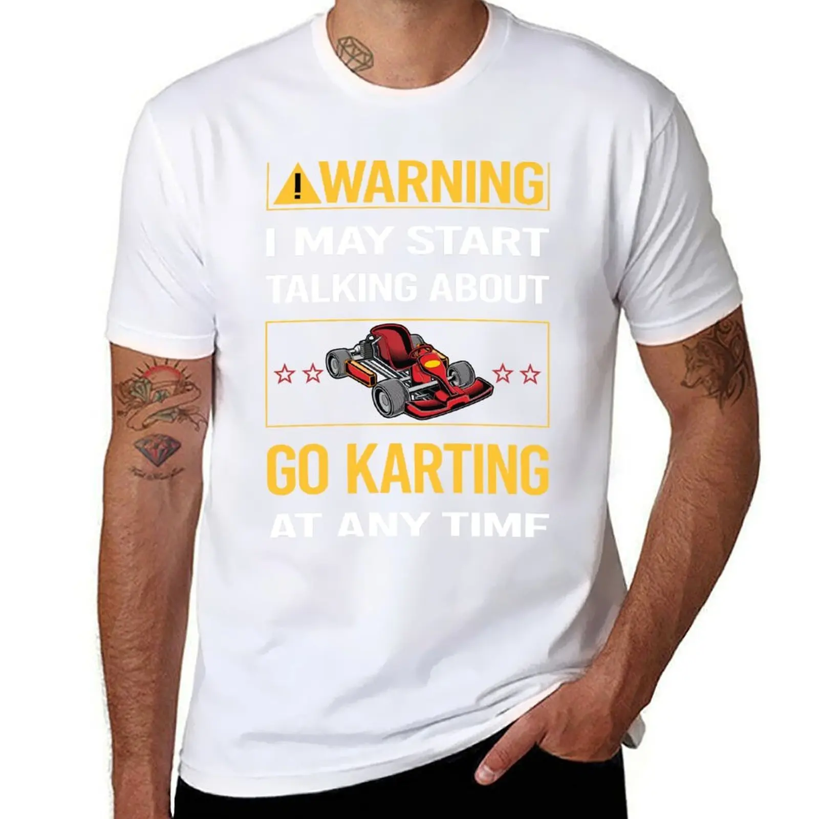 Funny Warning Go Karting Kart T-Shirt man t shirt cotton high quality man t shirt summer T-Shirt