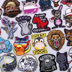 Parche bordado fusible animal salvaje León tigre pingüino