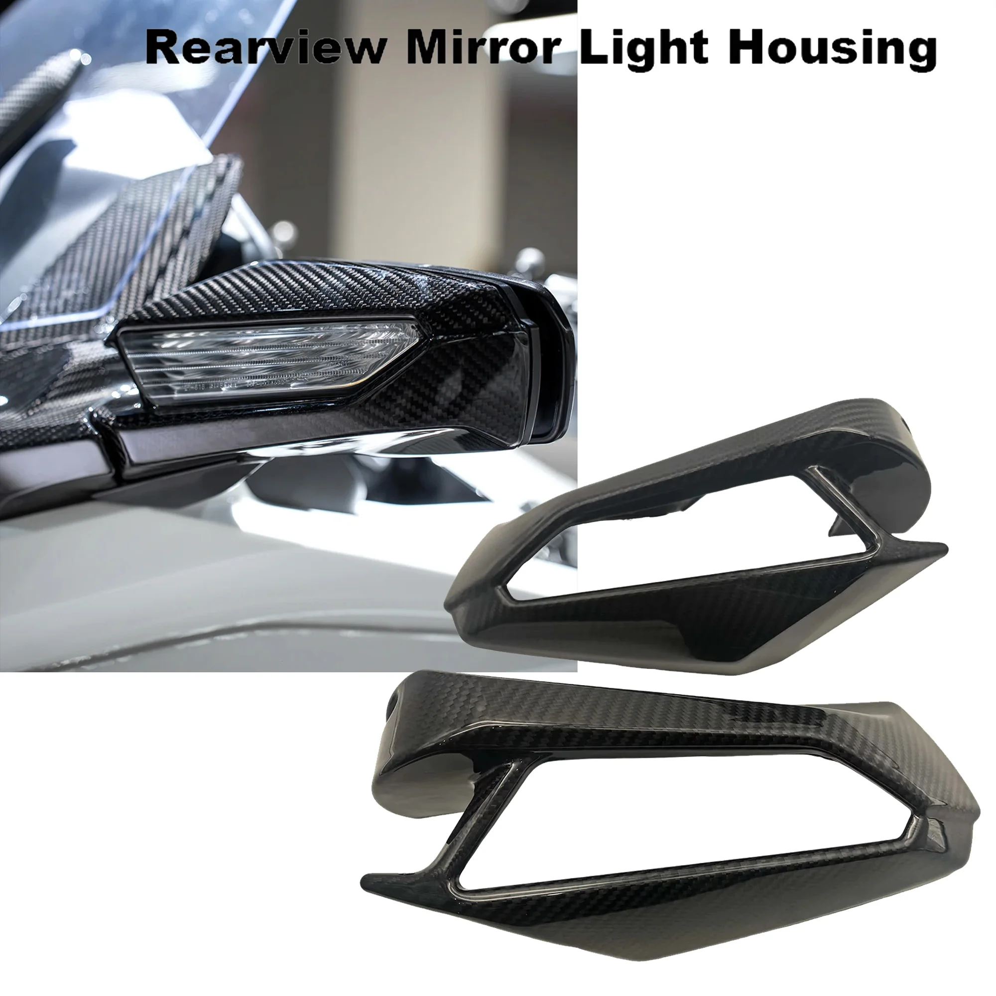 For Honda Golden Wing DOLD WING GL1800 New Model Frame Blackened Carbon Fiber Rearview Mirror Lamp Shell 18-24 Years