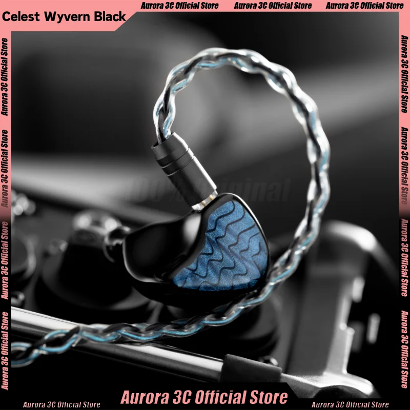 Kinera Celest QoA Wyvren Blue Wired Earphone In-ear 10mm Dynamic LCP Diaphragm Earbuds Hifi Earphone 3D Printed Shell  Custom