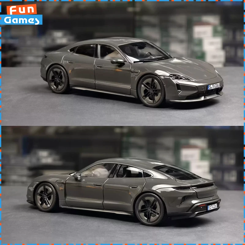 NOREV 1/18 Scale 2024 Porsche Taycan Turbo S Pure Electric Sports Car Authentic Diecast Alloy Model Collection Display Toys Gift