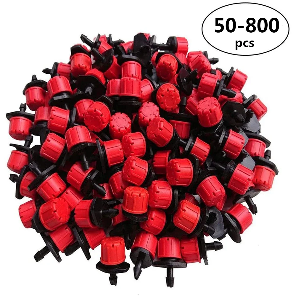 50-800pcs Adjustable Irrigation Drippers Sprinklers 1/4'' Emitter Dripper Micro Drip Irrigation Sprinklers for Watering System