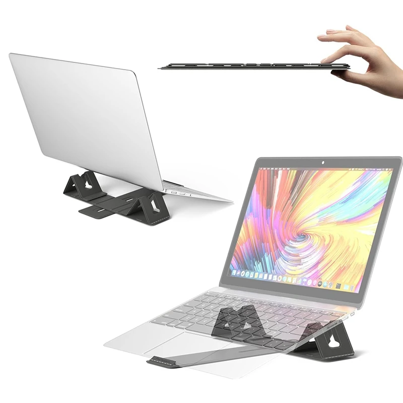 Magnetic Adjustable Travel Laptop Stand For Digital Nomads And Business Travelers. Compact, Foldable, For Desk Use