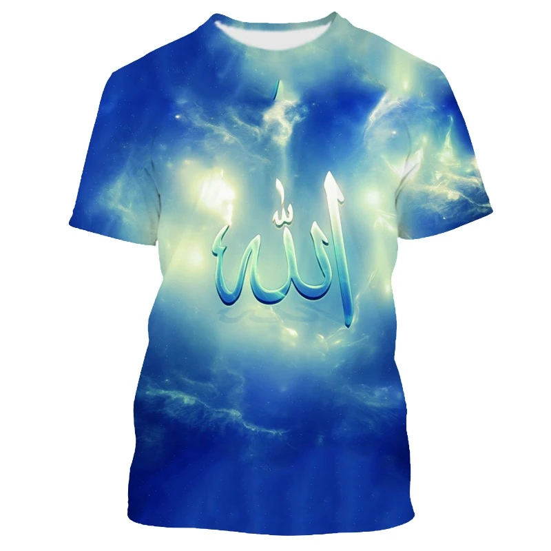 Jumeast 3D Islam God Allah Printed Men T-shirts Harajuku Fashion T Shirt Streetwear 2000s Aesthetic Y2K Youth Clothes T-shirty