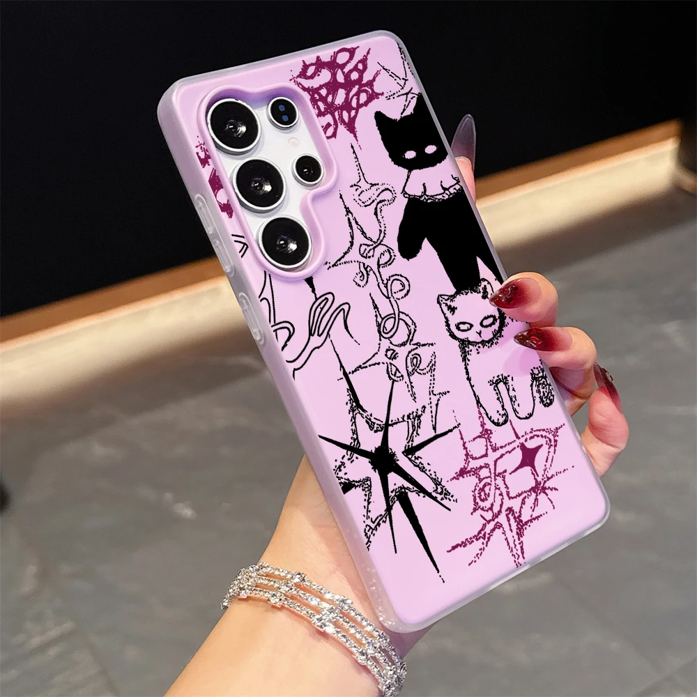 Für Samsung Galaxy S21 S26 S25 S24 S23 S22 Ultra Plus FE Hülle Koreanische Graffiti-Katzen-Abdeckung Für A37 A36 A54 A55 A56 Staubdichte Schutzhülle – Detail 9