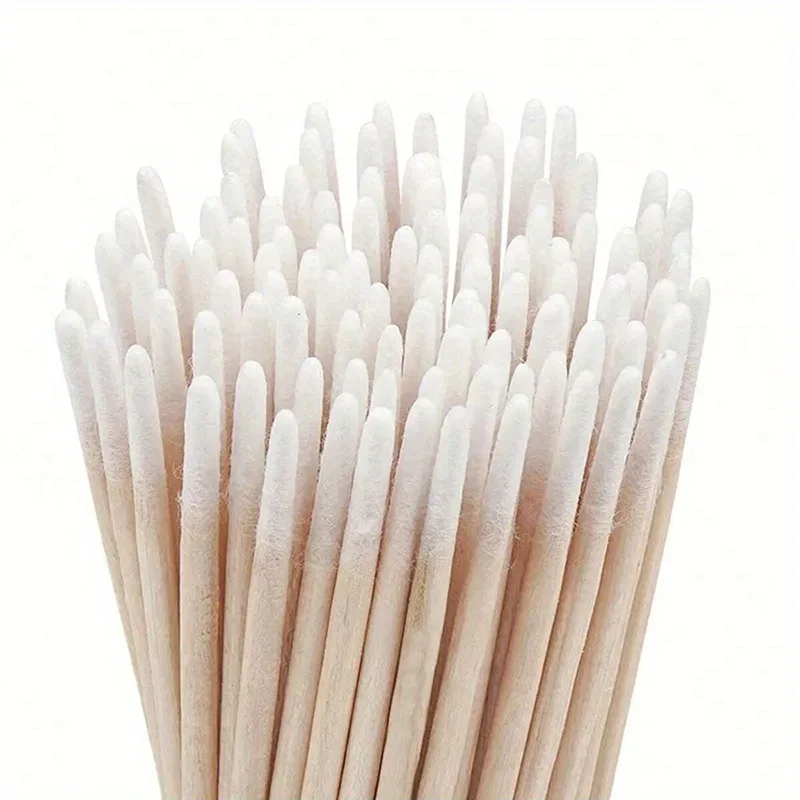100-500Pcs Nails Wood Cotton Swab Clean Sticks Bud Tip Wooden Cotton Head Manicure Detail Corrector Nail Polish Remover Art Tool