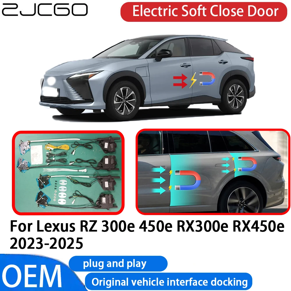 ZJCGO for Lexus RZ 300e 450e RX300e RX450e 2023-2025 Car Automatic Electric Soft Close Door Closer System OEM Plug and Play
