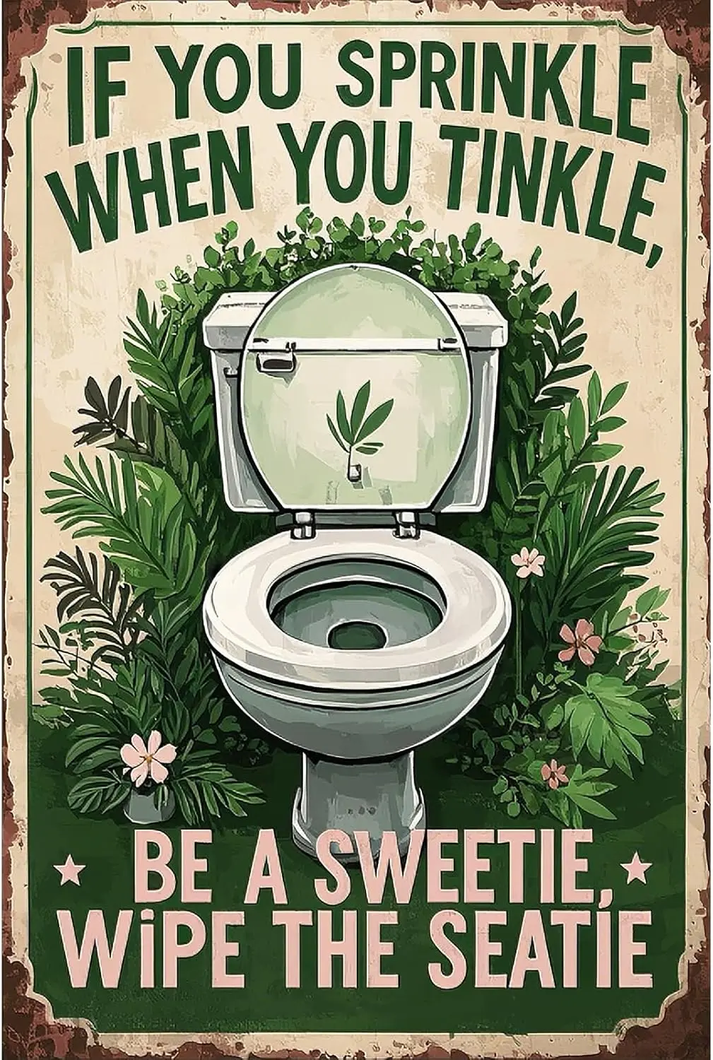 Retro Tin Sign - About toileting - Vintage Metal Wall Art for Home, Bar, Cafe, or Office Decor - Thoughtful Gift for Family, Fri