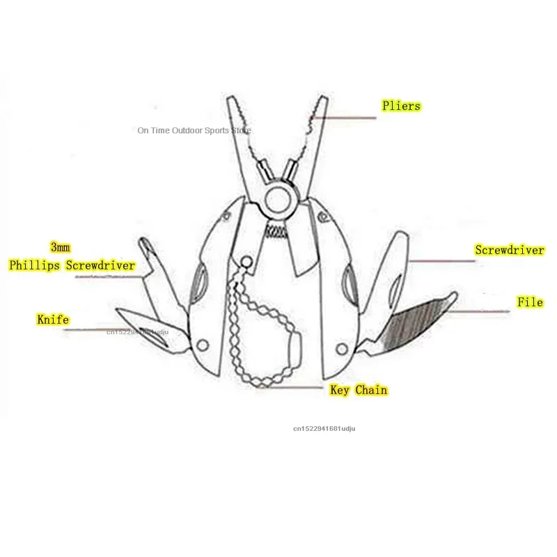 Alicates plegables multifunción portátiles, cuchillo plegable de acero inoxidable, llavero, destornillador, herramientas EDC de supervivencia para