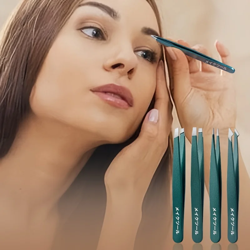 Ensemble de pinces à épiler professionnelles pour les sourcils, outil d'épilation de précision en acier inoxydable pour l'extension des cils, 4 pièces, 6 pièces