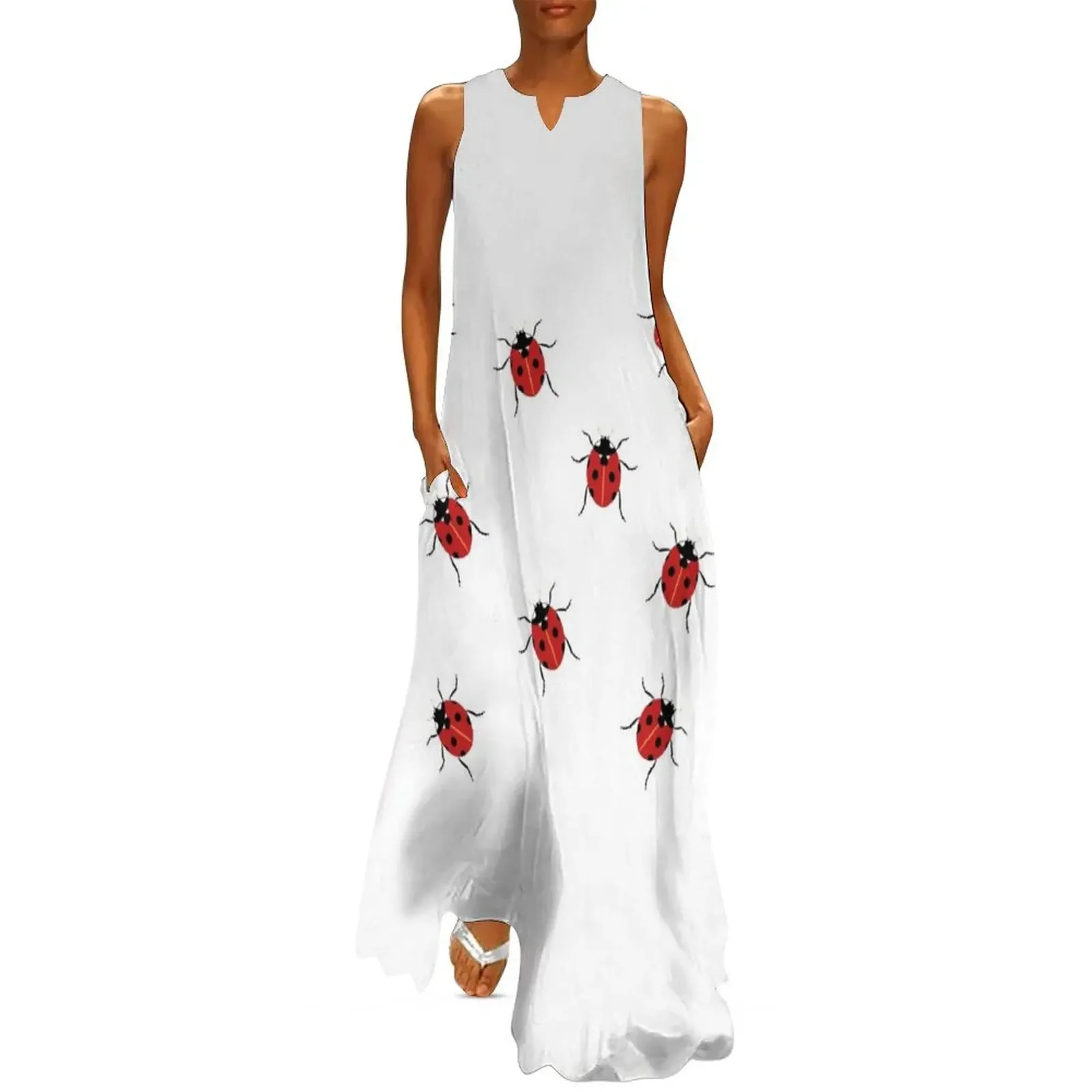 

Ladybug Long Dress women's clothing korea stylish elegant party dress for women 2025 Dress