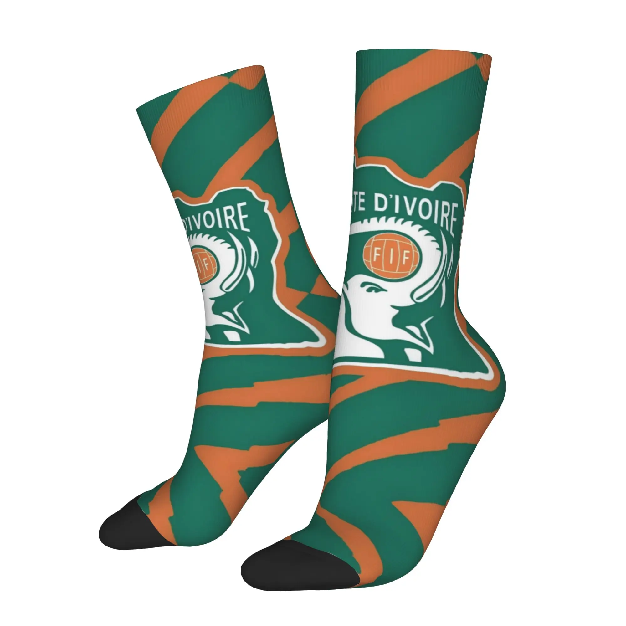 Hip Hop Vintage Cote d'Ivoire Crazy Men's compression Socks Unisex  Harajuku Seamless Printed Funny Sock Match Day Essentials
