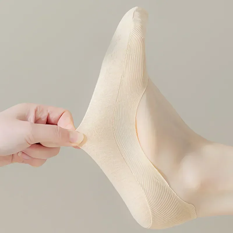 Chaussettes Color calcetines bajos zapatillas invisibles corte sólido Ce mujeres seda barco señoras 5 pares Sokken calcetín ultrafino calcetines transpirables