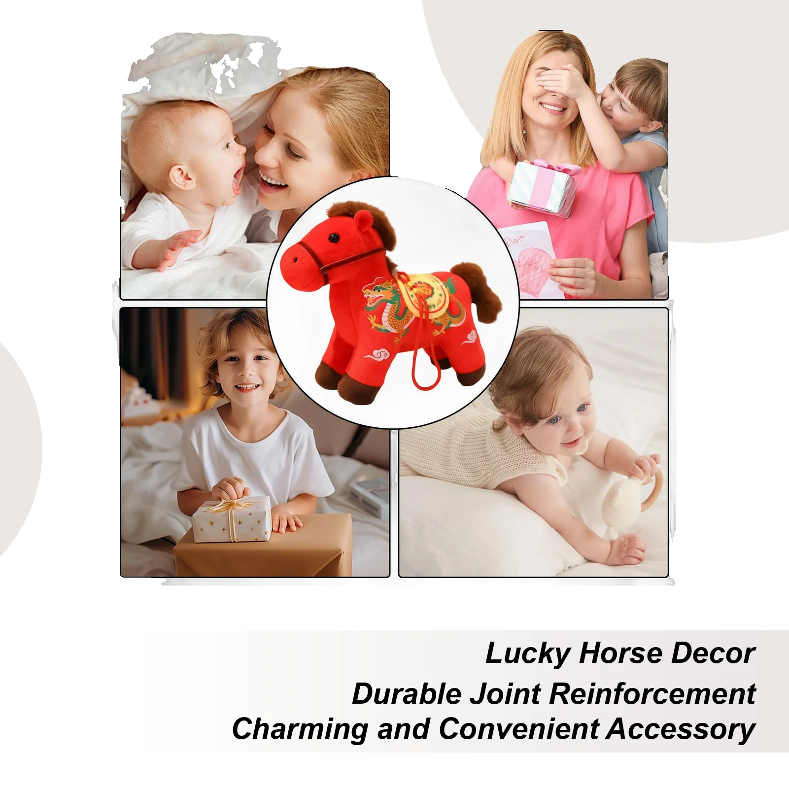 

Лошадь-талисман, плюшевая мягкая удобная кукла 2026 год лошади, плюшевая игрушка для детей на день рождения, китайский Новый год, Рождество