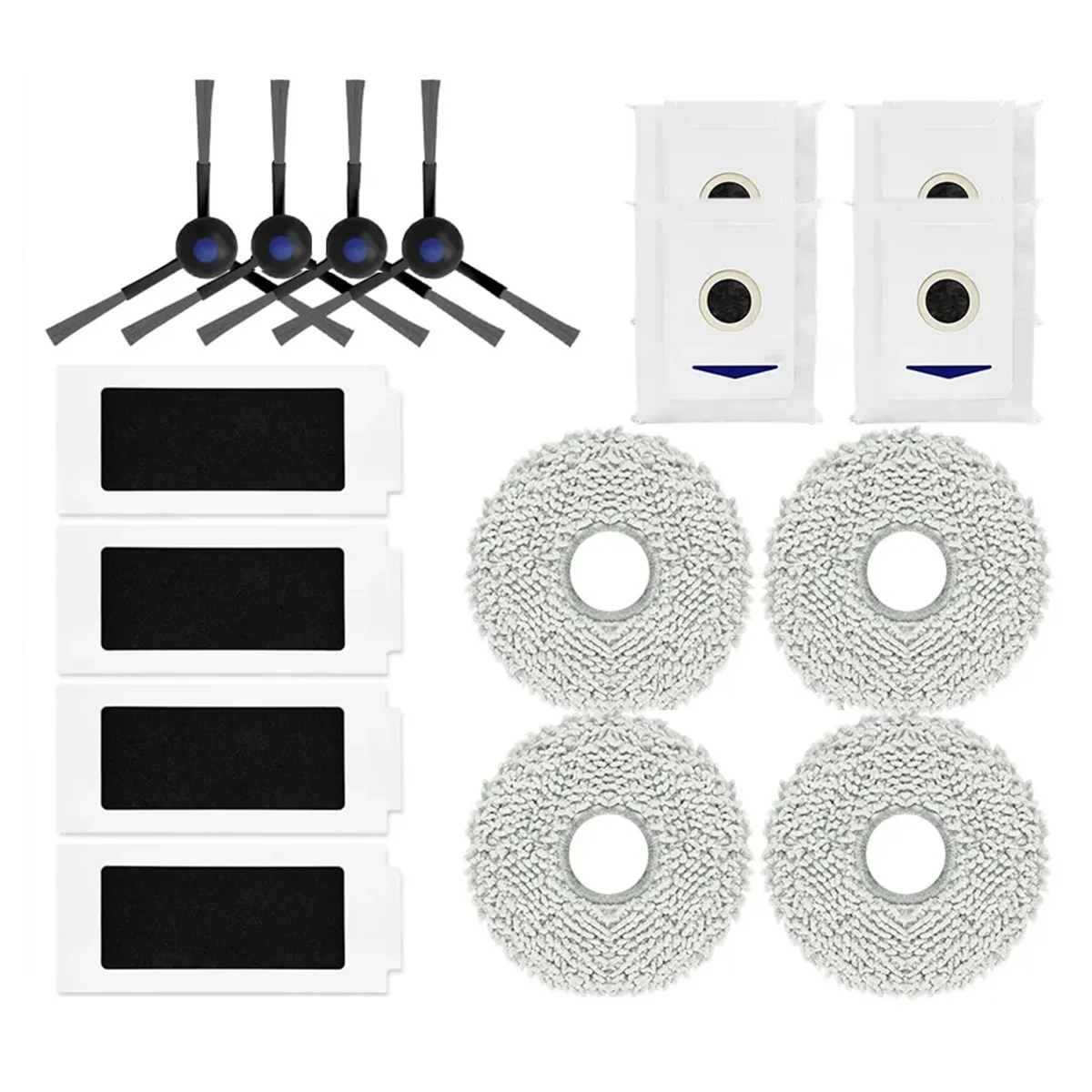 A58E-untuk Ecovacs Deepot T30 Pro Omni / DDX14 Sikat Samping Filter Hepa Kain Pel Kantong Debu Aksesori Penyedot Debu Robot