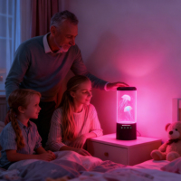 Jellyfish aquarium color-changing bedside night light Bluetooth connectivity for music playback USB port home bedroom decoration