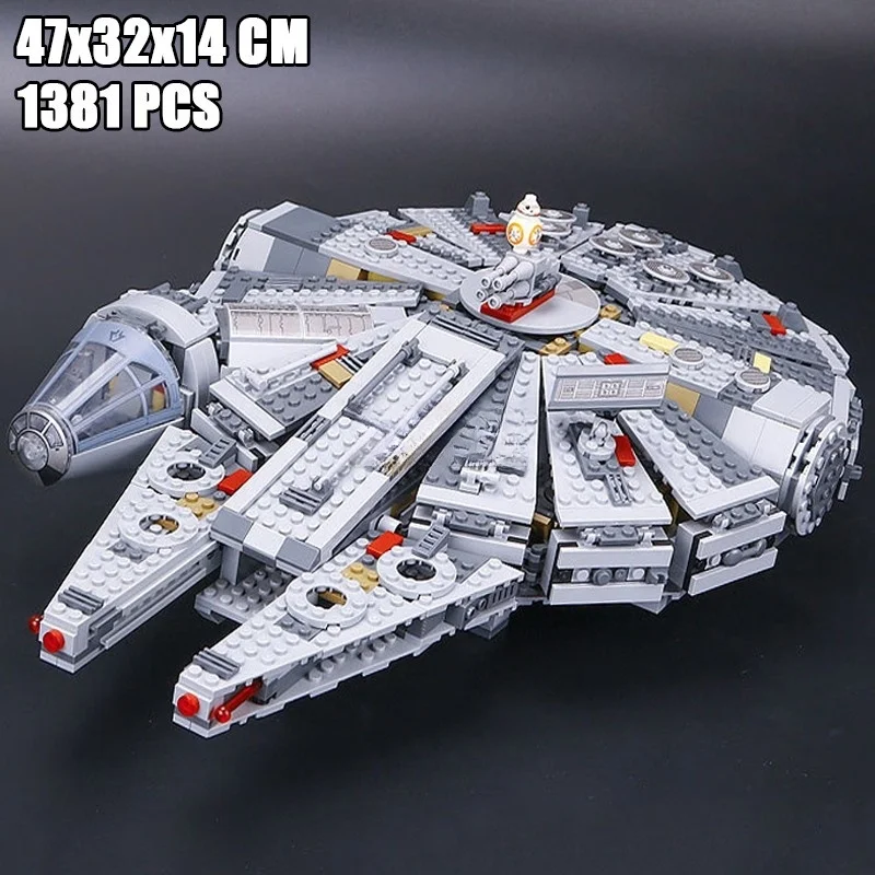 

1381 шт., строительные блоки STAR BATTLE, космический корабль тысячелетия, Сокол, сборка, строительные блоки, набор моделей, игрушка для взрослых и мальчиков, подарок