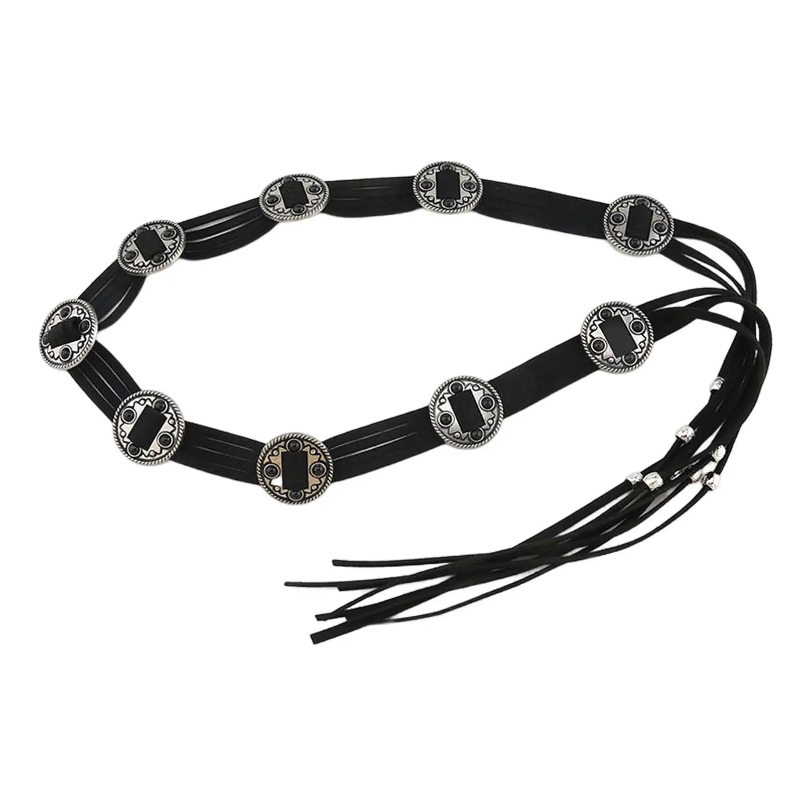 

Decorative Tassel Belt Retro PU Leather with Beads Waistband Fashion Jeans Belt,