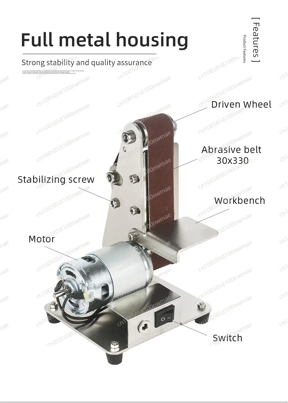 

Mini Electric Belt Machine Sander Sanding Polisher Belt Grinder DIY Power Tools 775/795/895 Motor