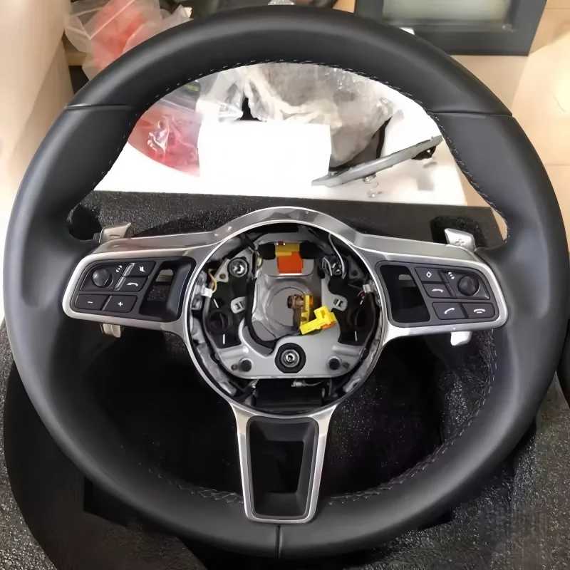 Customized Leather Car Steering Wheel For Porsche 911 991 992 Cayenne 958 987 Boxster 986 Panamera 970 Taycan Steering WheeI