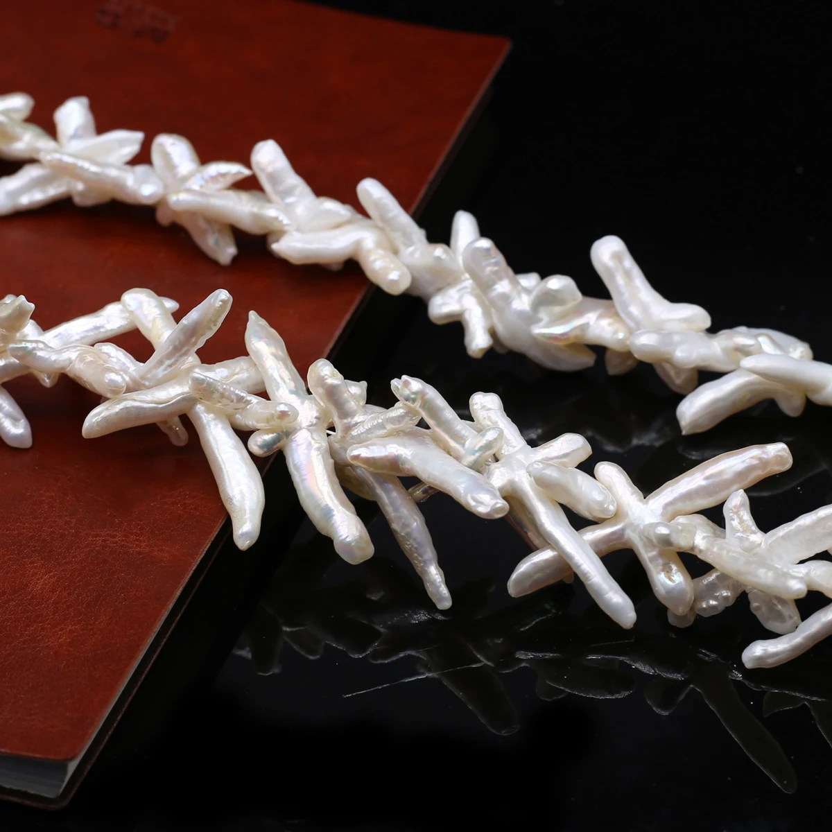 Natural Freshwater Pearl White Irregular Cross Baroque Women Gift for Jewelry Make DIY Necklace Bracelet Accessories 24x45mm