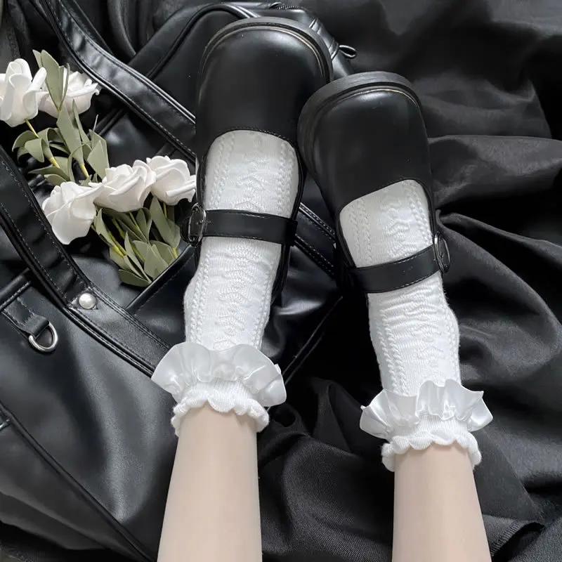 3 أزواج الربيع والخريف جديد الحلو ولطيف فتاة فقاعة الفم الدانتيل الجوارب القصيرة موضة تنوعا بلون الجوارب القصيرة 2026