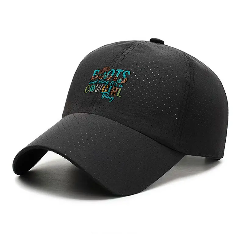 Boots and Bling Its a Cowgirl Thing Quick Dry Baseball Cap Adjustable Sun Hat