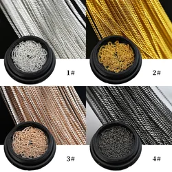 100cm Metal Chain Nail Charms 3D Gold/Silver Alloy Chain Nail Art Decor Retro Punk Style Nail Chains Manicure Accessories #JS57#