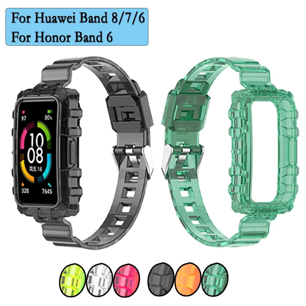 Strap For Huawei Band 8/7/6 Honor Band 6 Light Transparent Watchband Replacement Wristband Strap For Huawei Watch Accessories