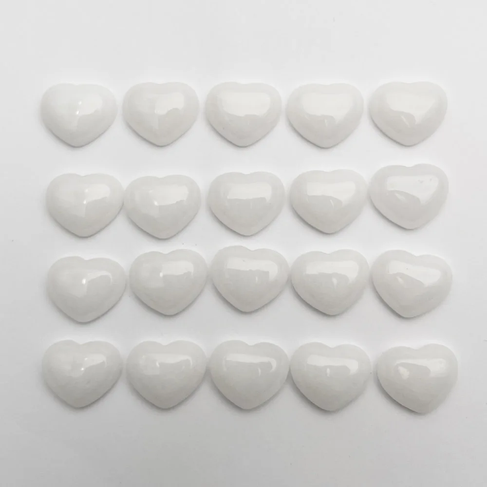 

fashion new 18MM Heart shaped cab cabochon White marble natural stone beads for making Jewelry Charm parts 20Pc Free shipping