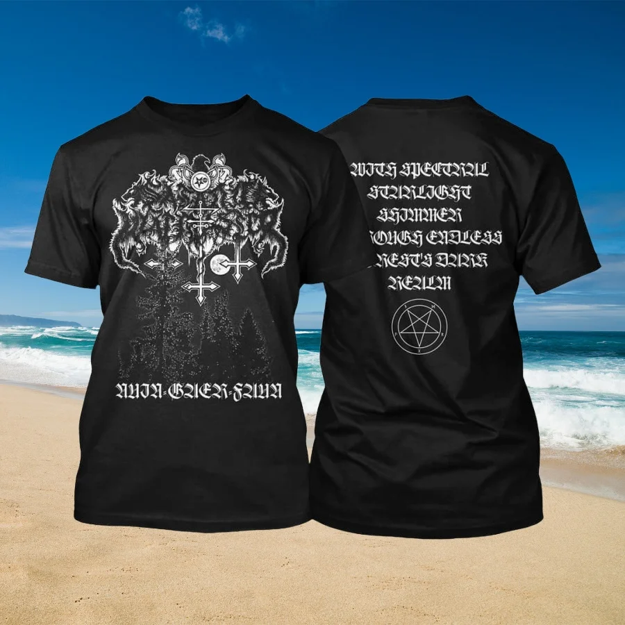 

2025 New with Spectral Starlight Print Unisex Street Fashion Trend Short Sleeved Pure Cotton Round Neck