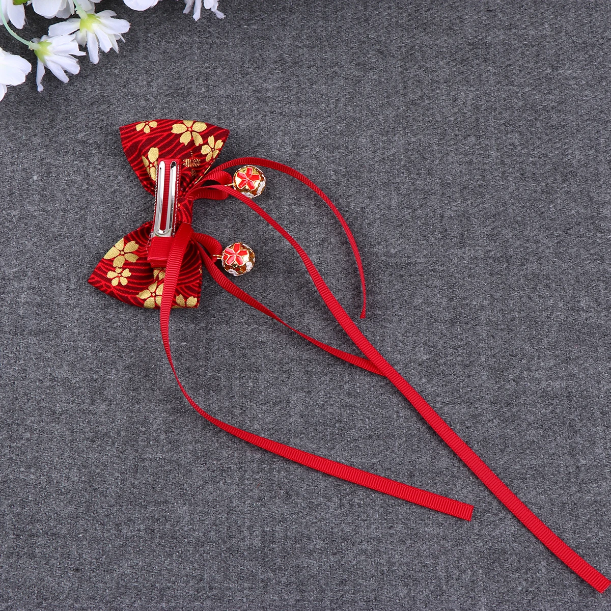 

Pink New Year Greetings Headdress Girls Hair Accessories Clip Chinese Style Bow Tie Premium Material Festive Color Easy Wear