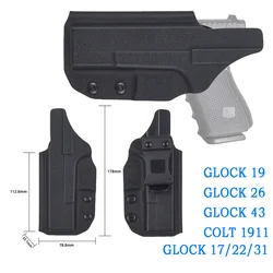 Funda de pistola Glock 17, 19, 22, 26, 31, 43, 43X, Taurus G2C, SIG Sauer P365, cinturón de transporte oculto, bolsa de pila única