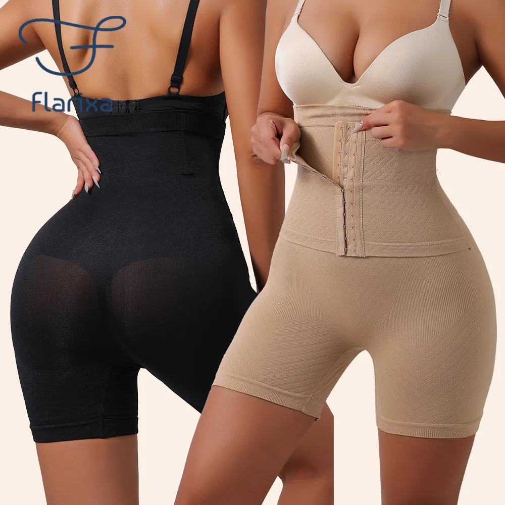 Flarixa Women High-Waisted Strong Tummy Control Panties With Hook-And-Eye Closure Shaperwear Waist Trainer Girdle Panty